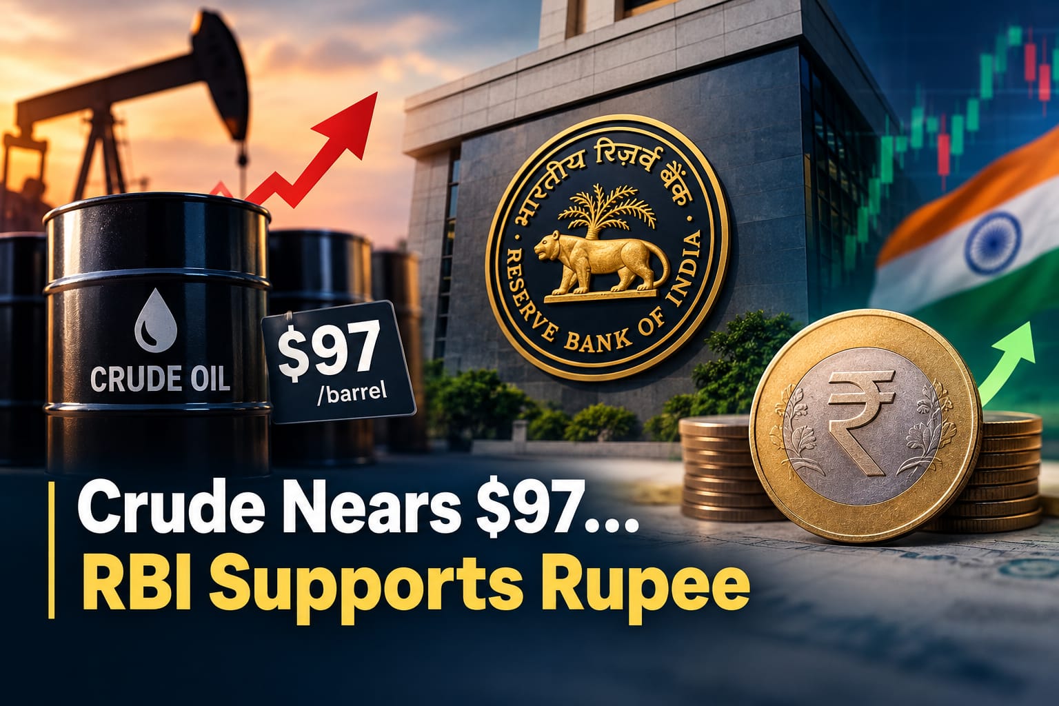 Crude Nears $97 — Can RBI Protect the Rupee?