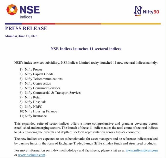 NSE Launches 11 New Sector Indices to Make Market Tracking Easier